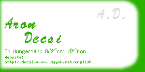 aron decsi business card